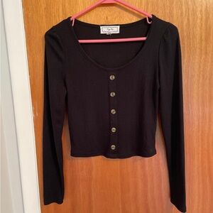 Cute Hippie Rose Black Eyelet Top